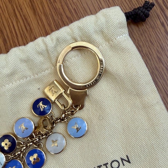 Louis Vuitton Gold and Blue Charm Keyring - Picture 3 of 7